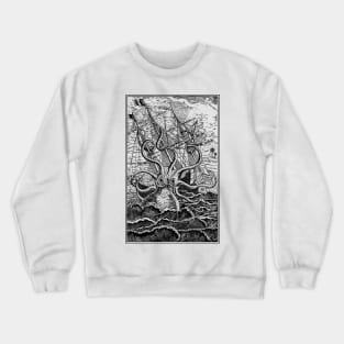 The Kraken's Fury: A Sea Monster Attacking a Ship Crewneck Sweatshirt